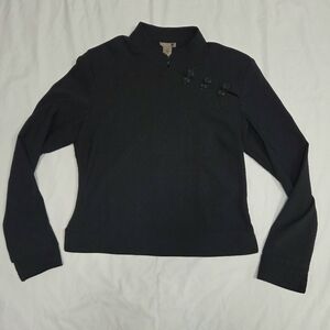 Vintage Y2K Forever 21 Asian Inspired Black Long Sleeve Top L